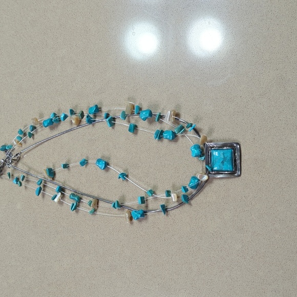 Vintage Silpada turquoise square necklace - Picture 3 of 3